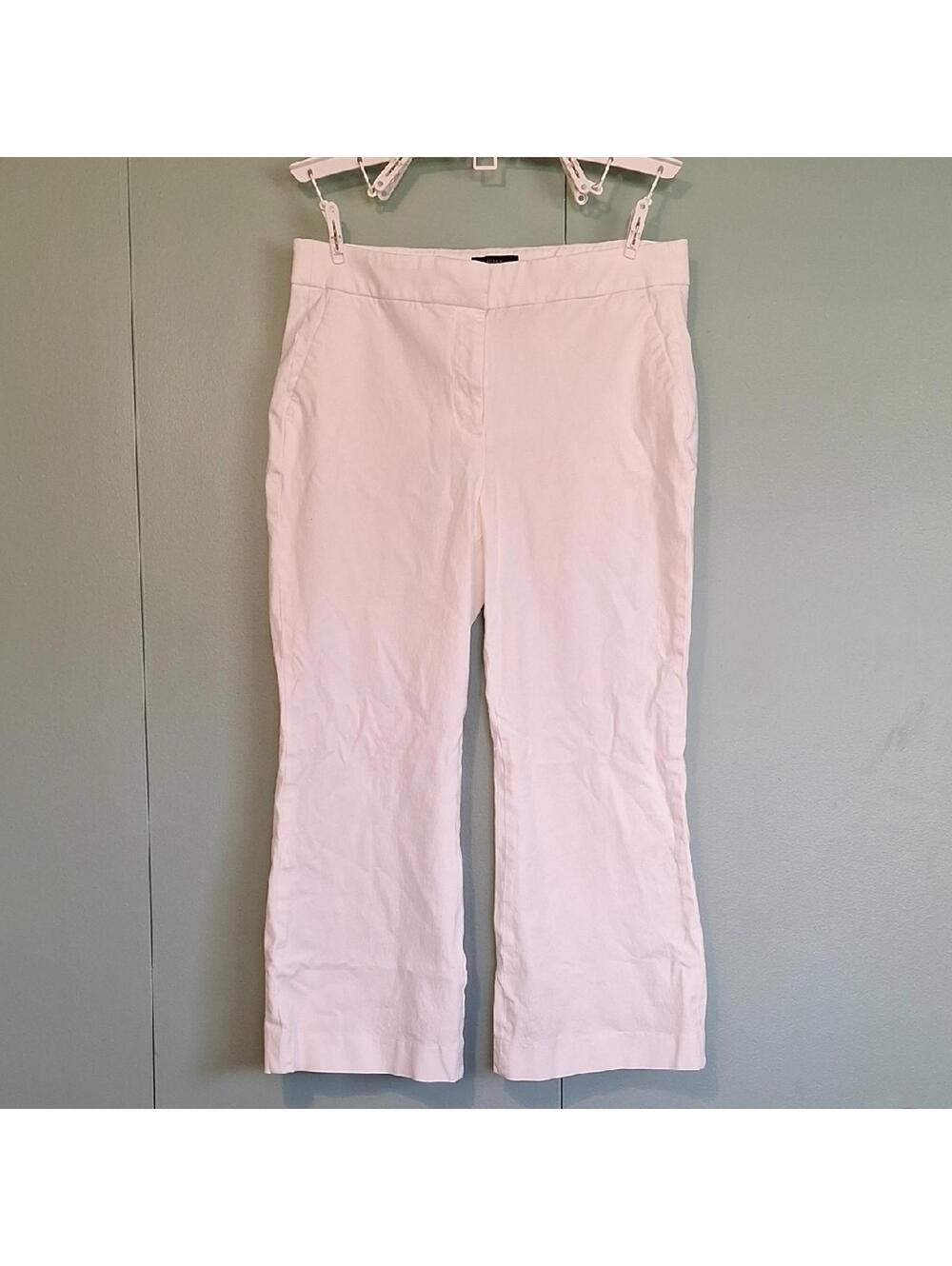 J. Crew Black Label Hayden White Casual Cotton Blend  Capri Size 10